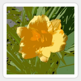 Yellow daylily, photography and digital Sticker